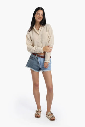 Shirt with White Fringes