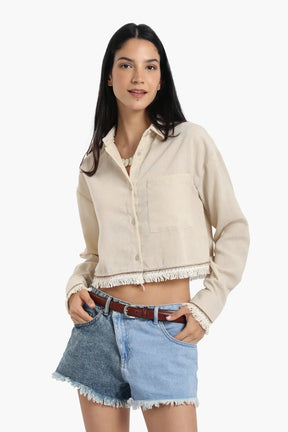 Shirt with White Fringes