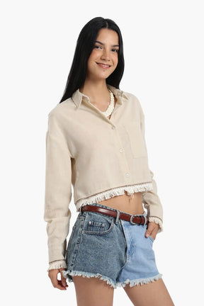 Shirt with White Fringes