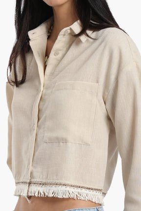 Shirt with White Fringes