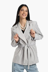 Blazer With Drawstring Waist