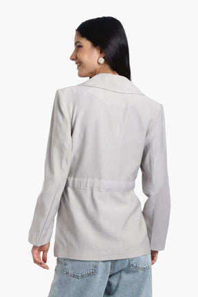 Blazer With Drawstring Waist