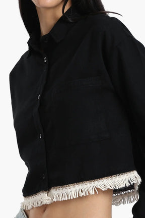 Shirt with White Fringes