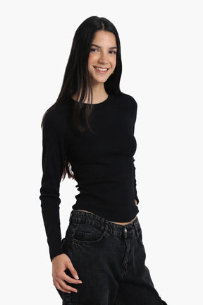 Ribbed Round Neck Top