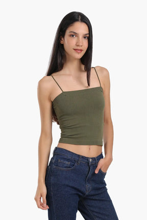 Ribbed Square Neck Top