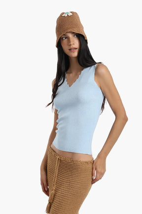 Seamless Zigzag V-Neck Top