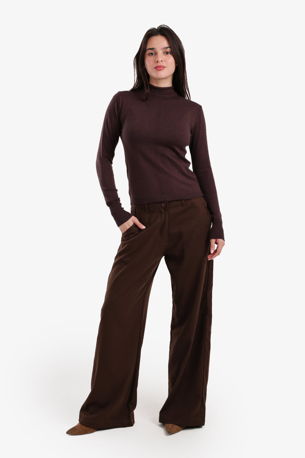 Wide-Leg Straight Cut Pants
