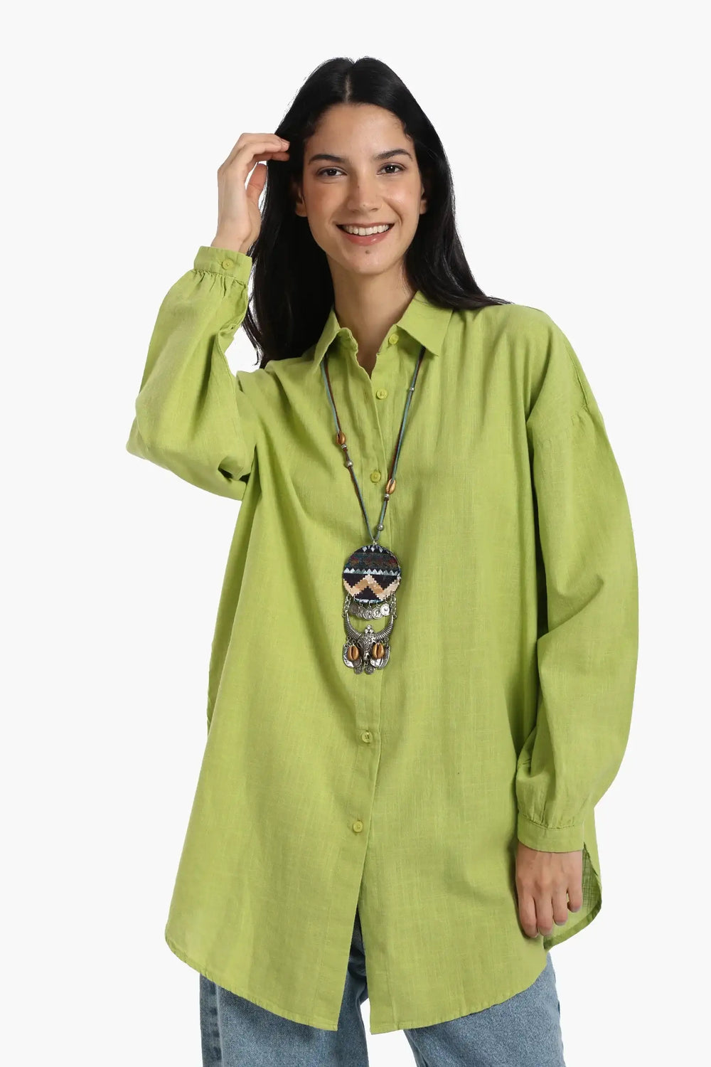 Linen Dropped Shoulder Shirt