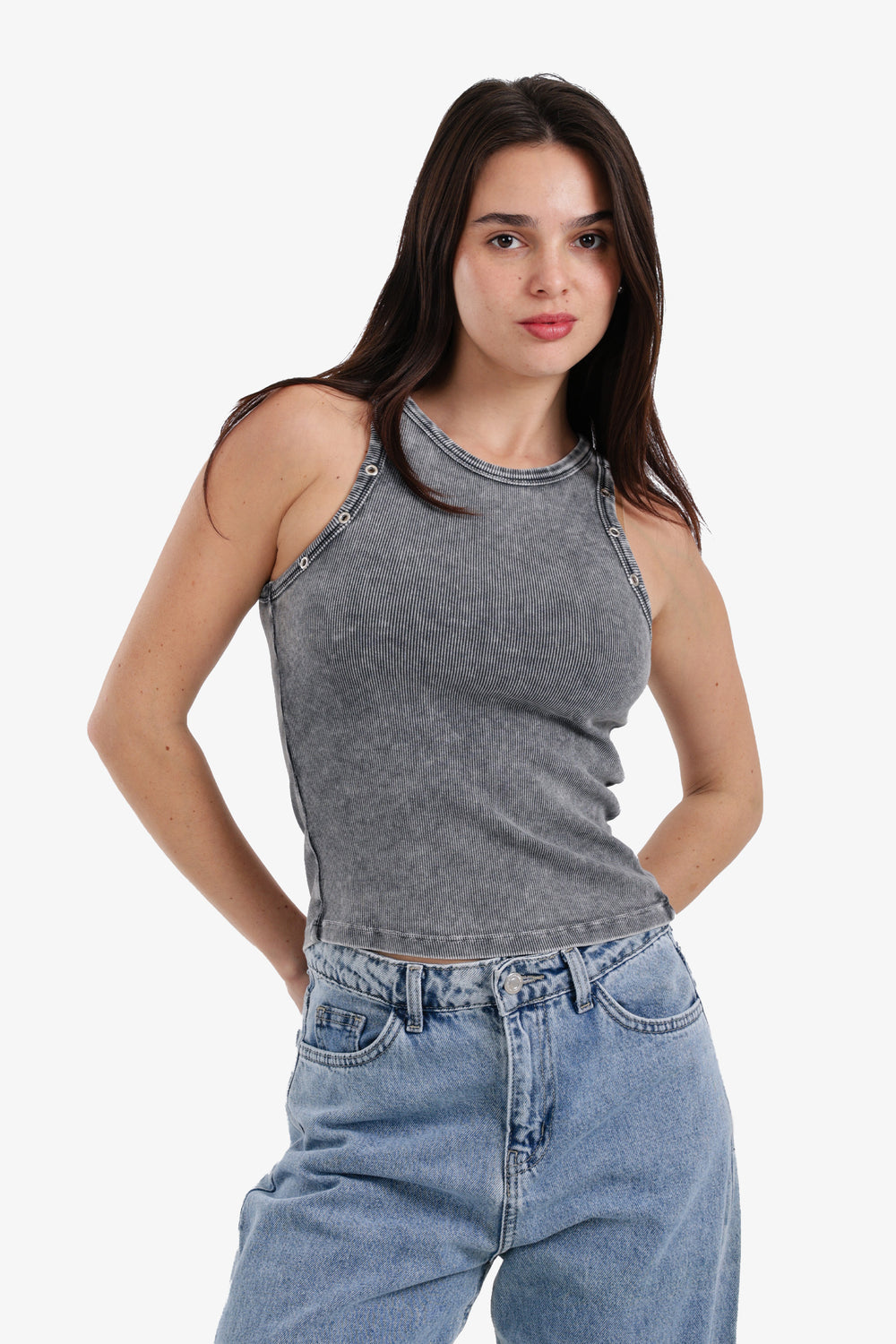 Slim Fit Ribbed Racerback Top