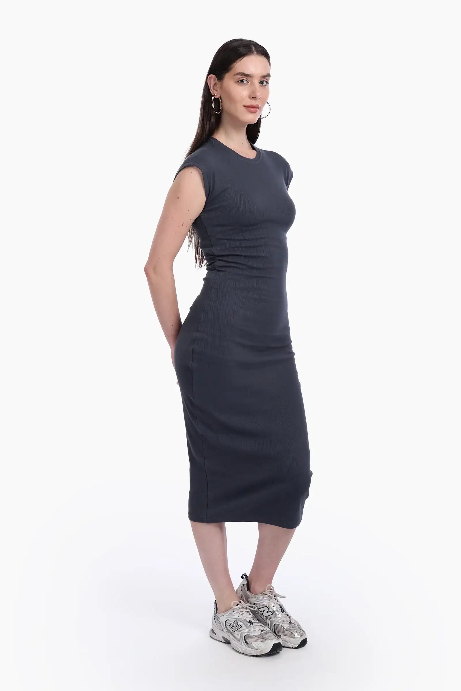 ribbed cotton dress Slim Fit Minimalist Satin A-Line Wedding offering a comfortable yet sky blue Size:Youth 8