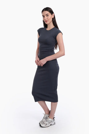 Ribbed Cotton Slim Fit Dress