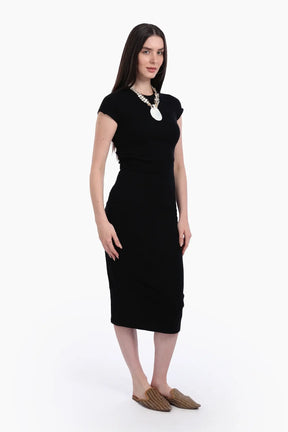 Ribbed Cotton Slim Fit Dress
