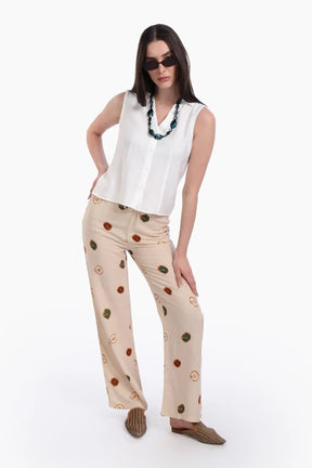 High Rise Printed Pants