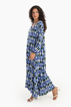 Printed V-Neck Dress