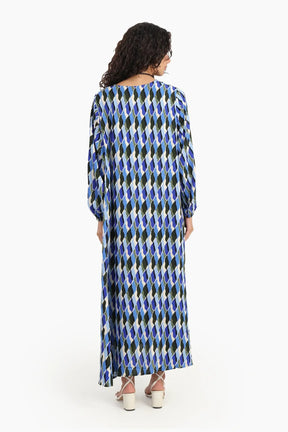 Printed V-Neck Dress