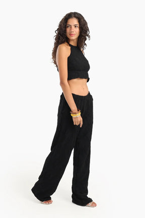 Ribbed Halter Neck Beach Set