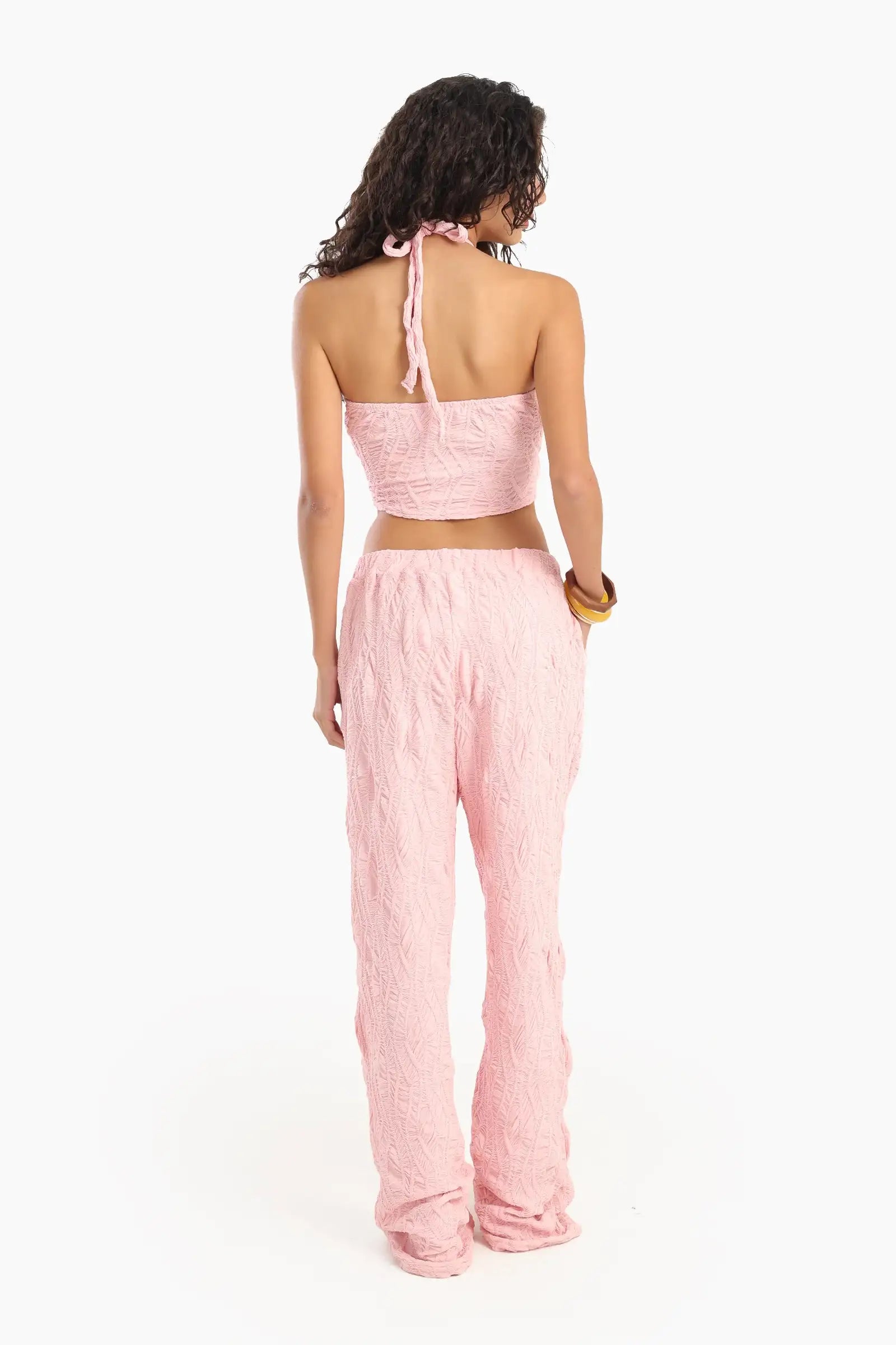Ribbed Halter Neck Beach Set