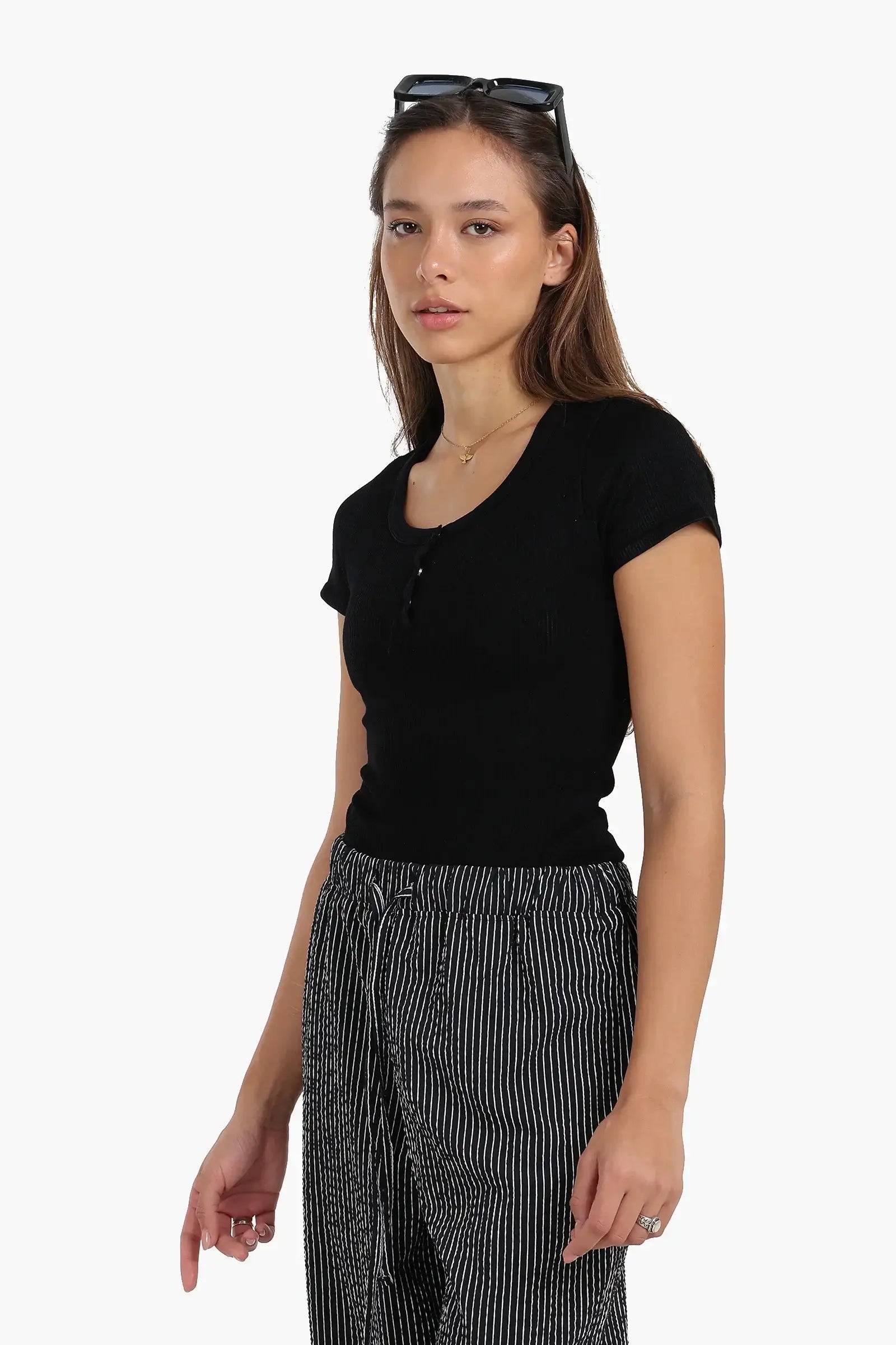 Snap Front Button Top