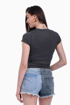 Snap Front Button Top