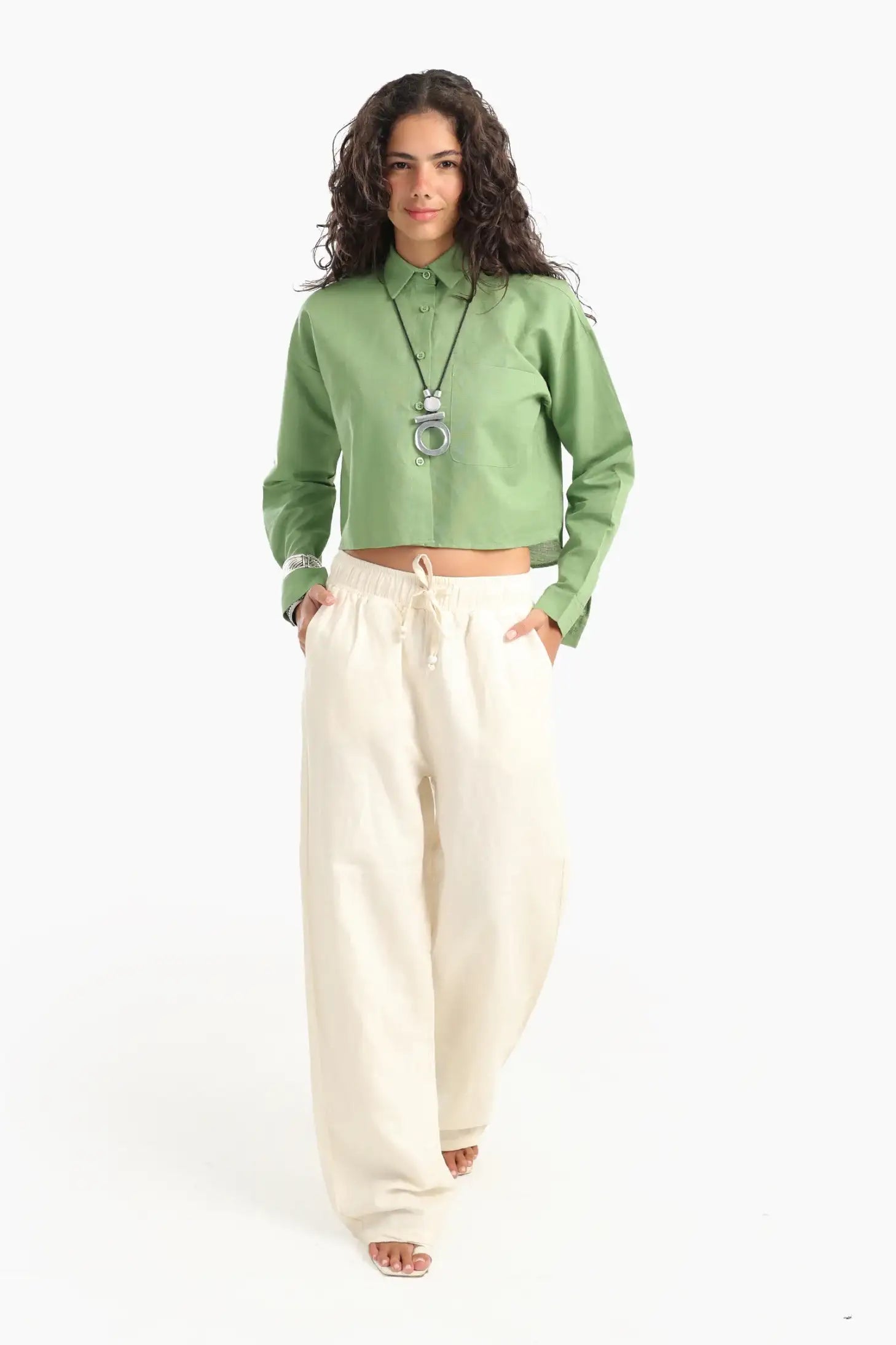 Long Sleeves Cropped Shirt