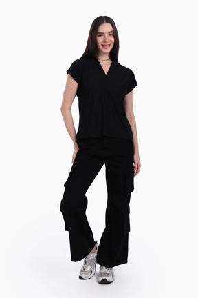 Black Crepe Blouse