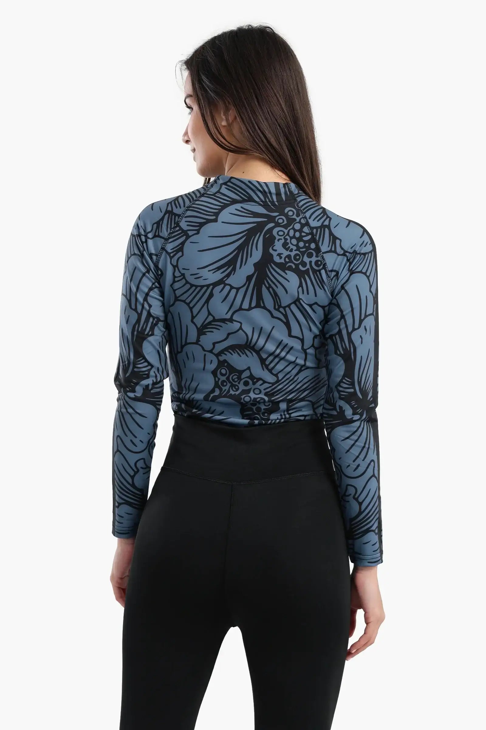 Floral Rash Guard Swimsuit