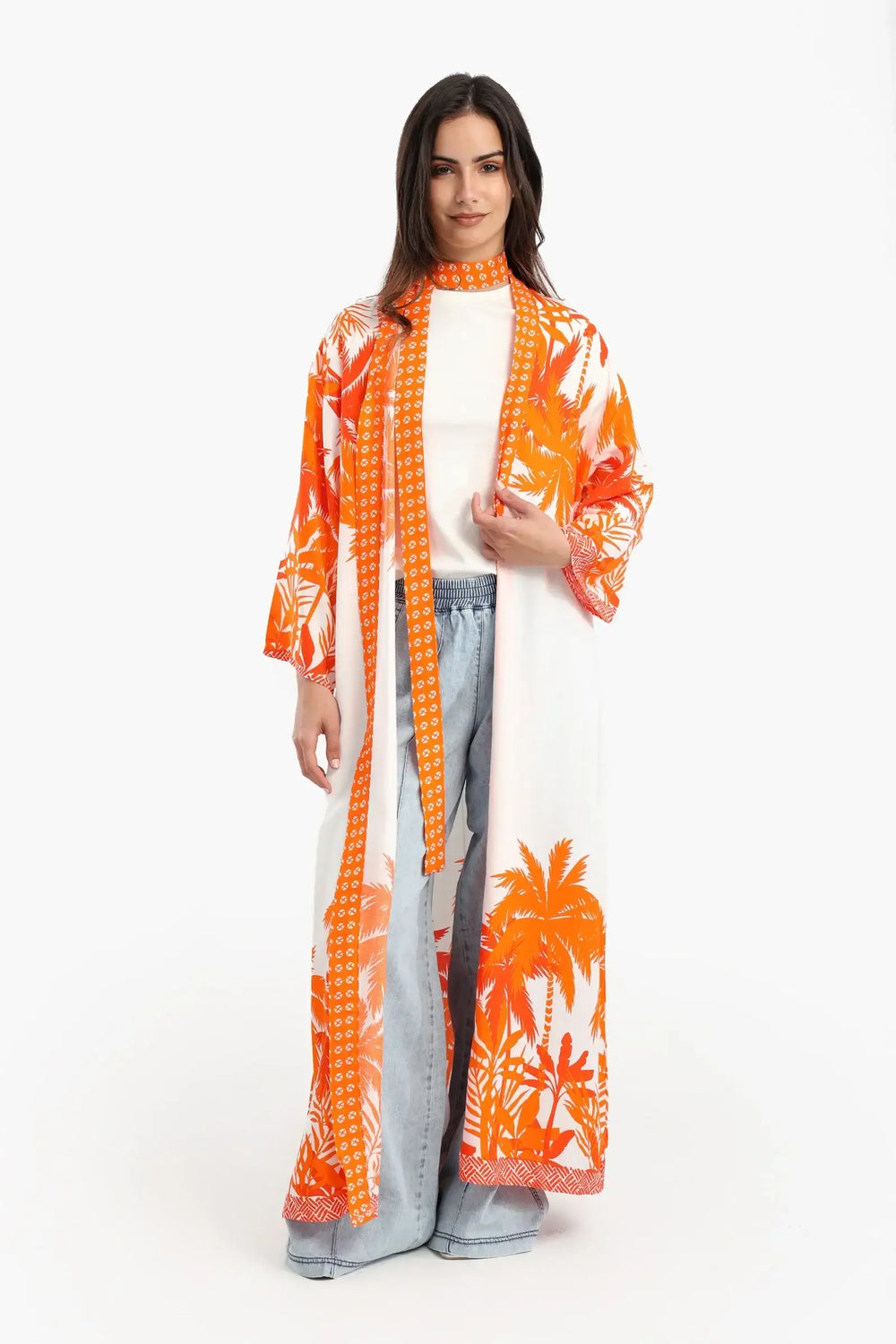 Palm Trees Printed Kimono