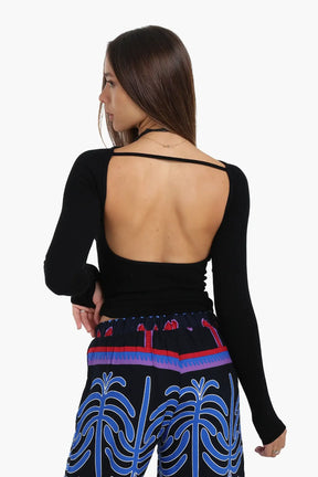 Seamless Microfiber Backless Top