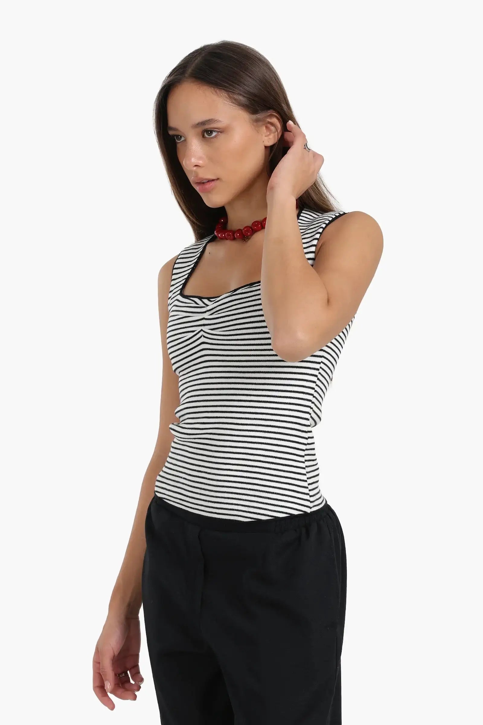 Sleeveless Cut Tank Top