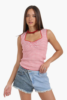 Sleeveless Cut Tank Top