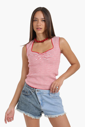 Sleeveless Cut Tank Top