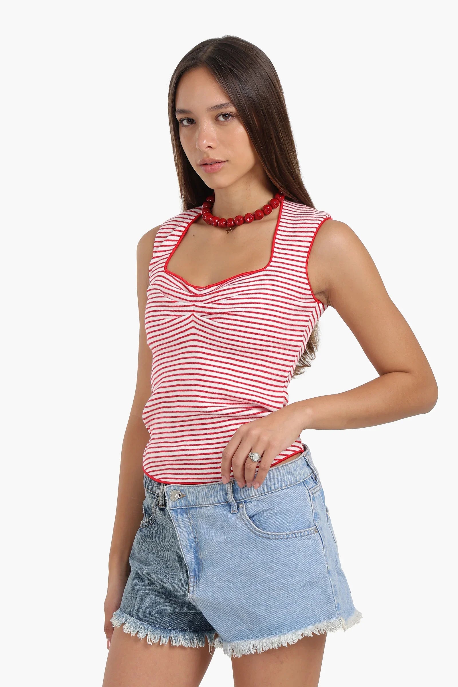 Sleeveless Cut Tank Top