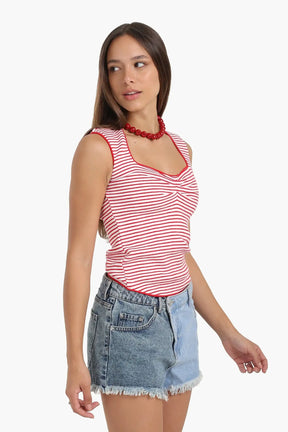 Sleeveless Cut Tank Top