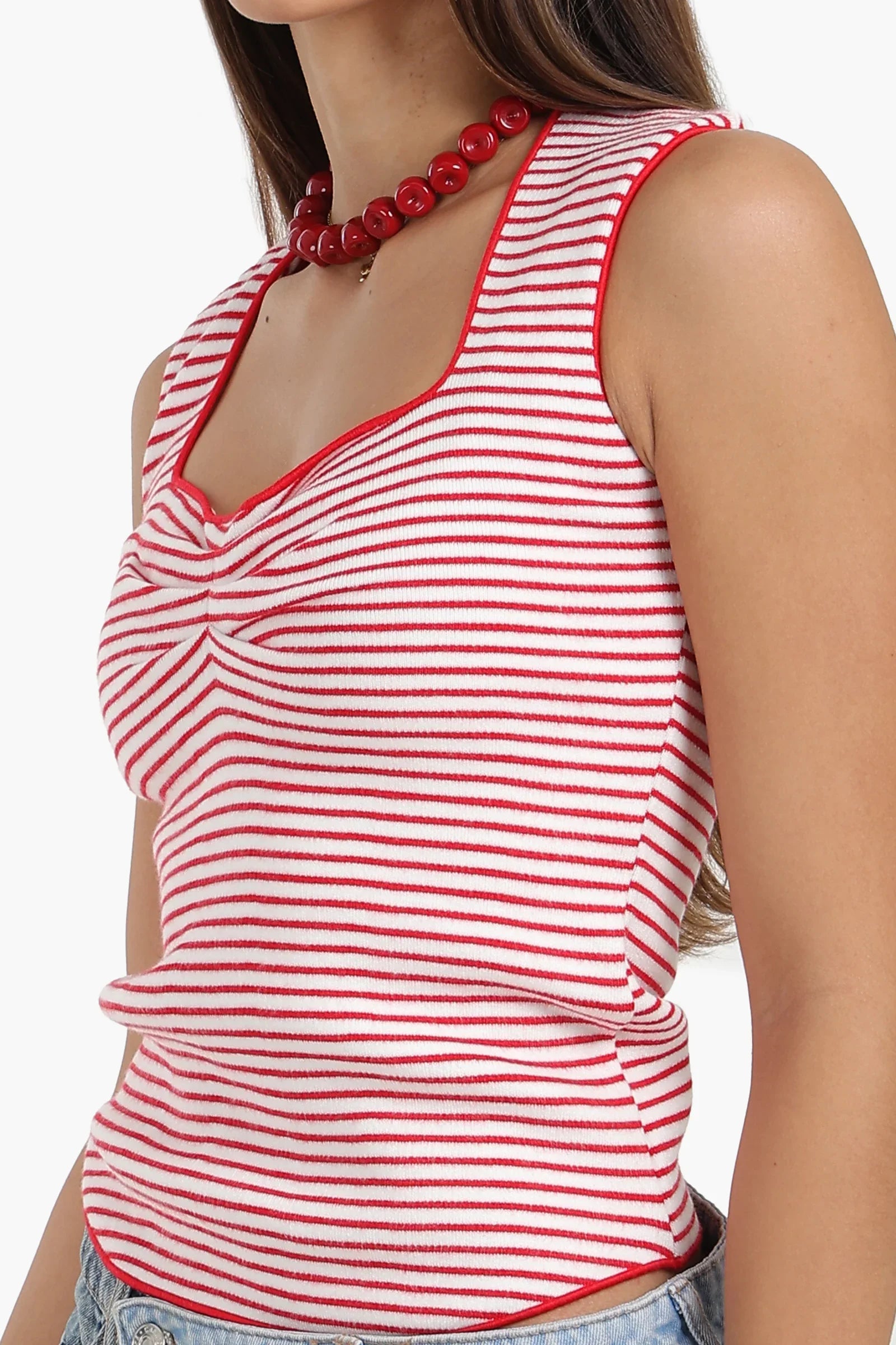Sleeveless Cut Tank Top