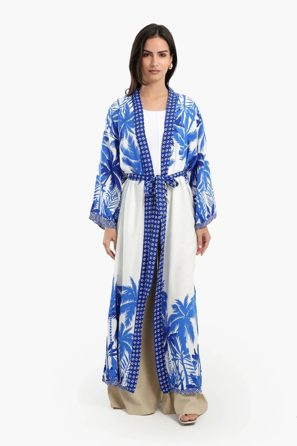 Palm Trees Printed Kimono