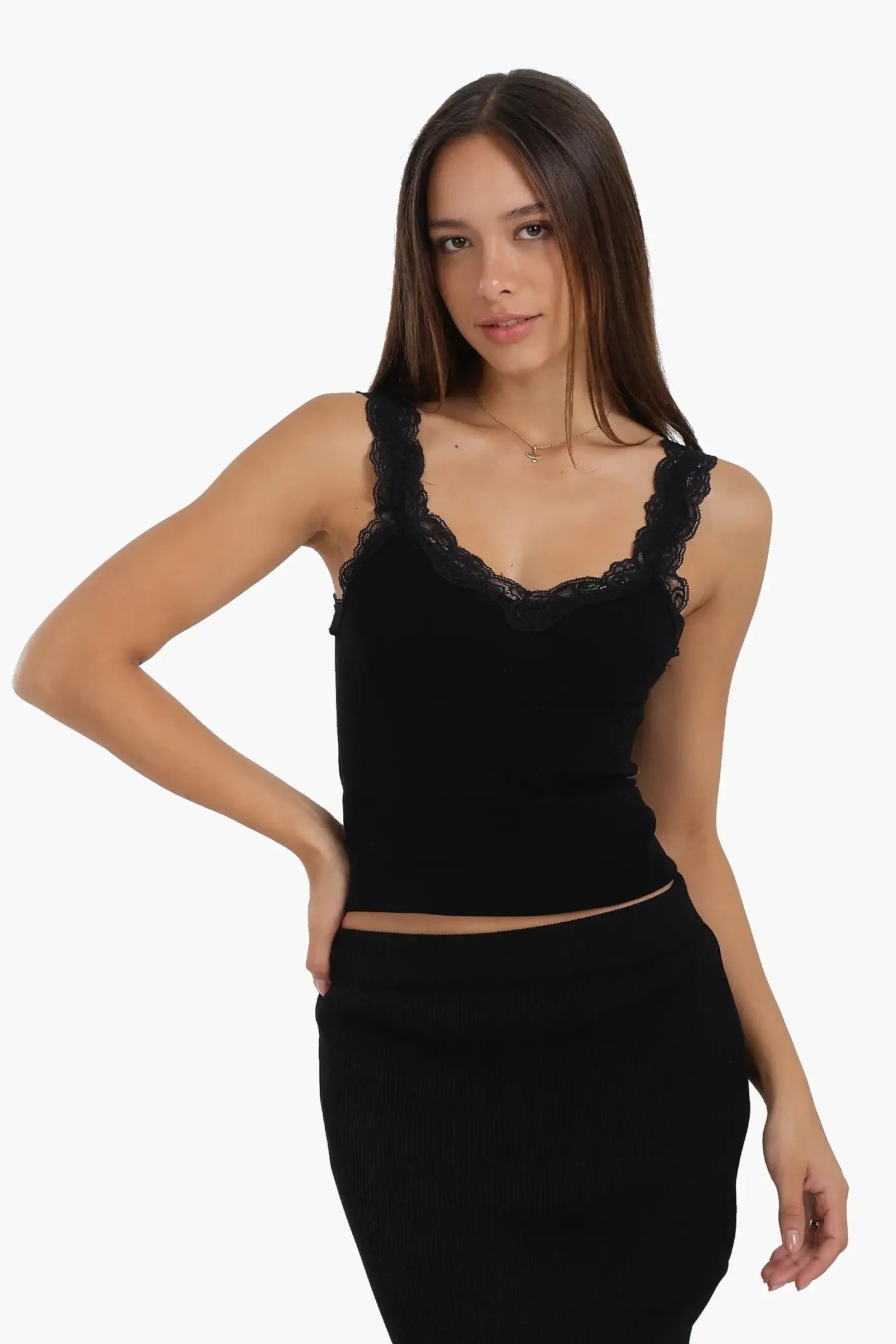 Lace-Detailed Tank Top