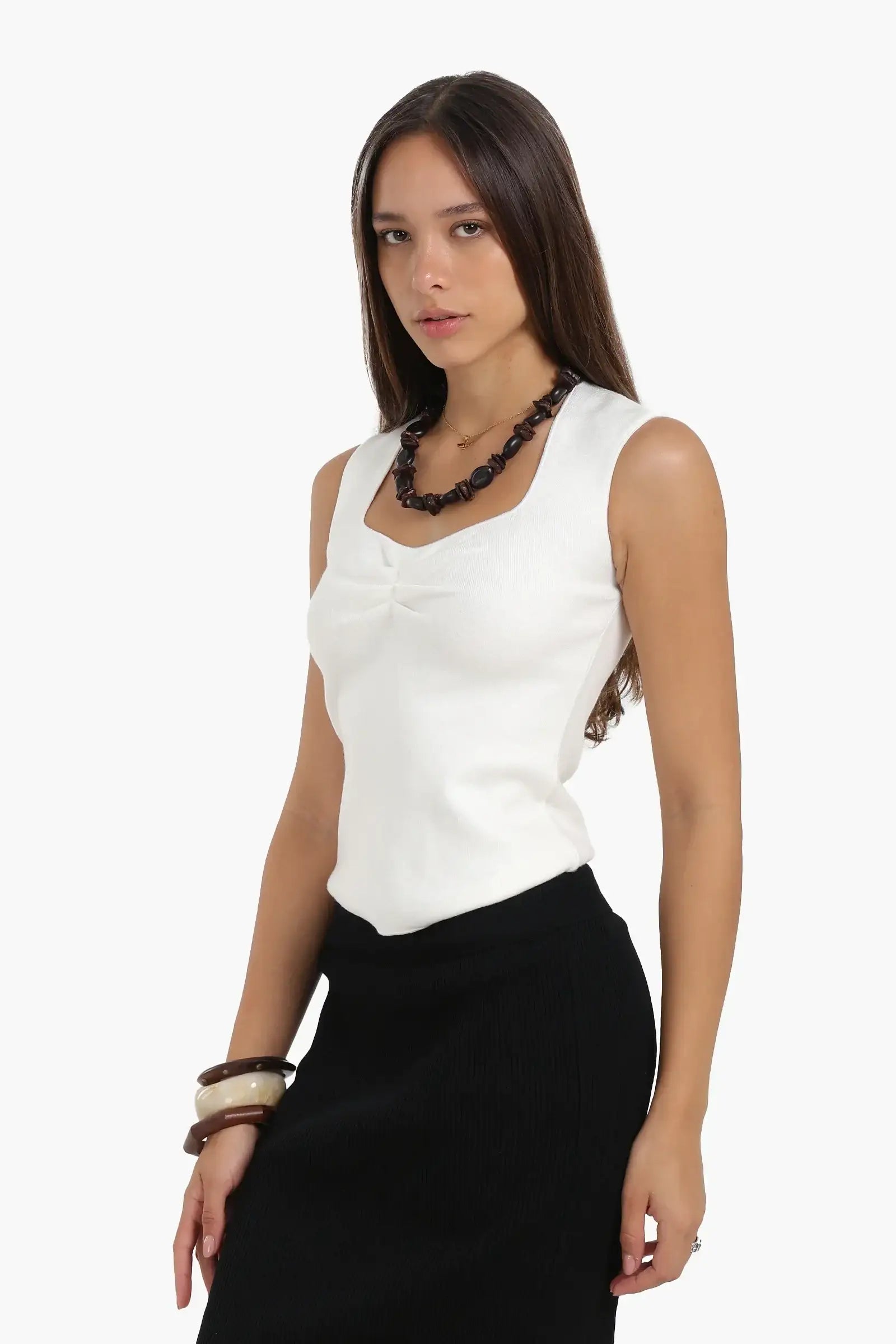 Sleeveless Cut Tank Top