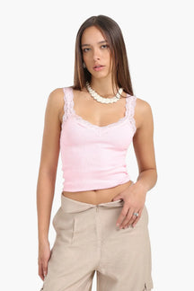 Lace-Detailed Tank Top