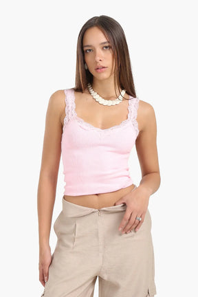 Lace-Detailed Tank Top