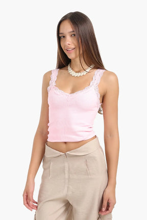 Lace-Detailed Tank Top