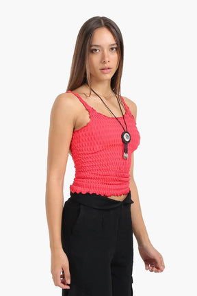 Seamless Microfiber Crinkled Top