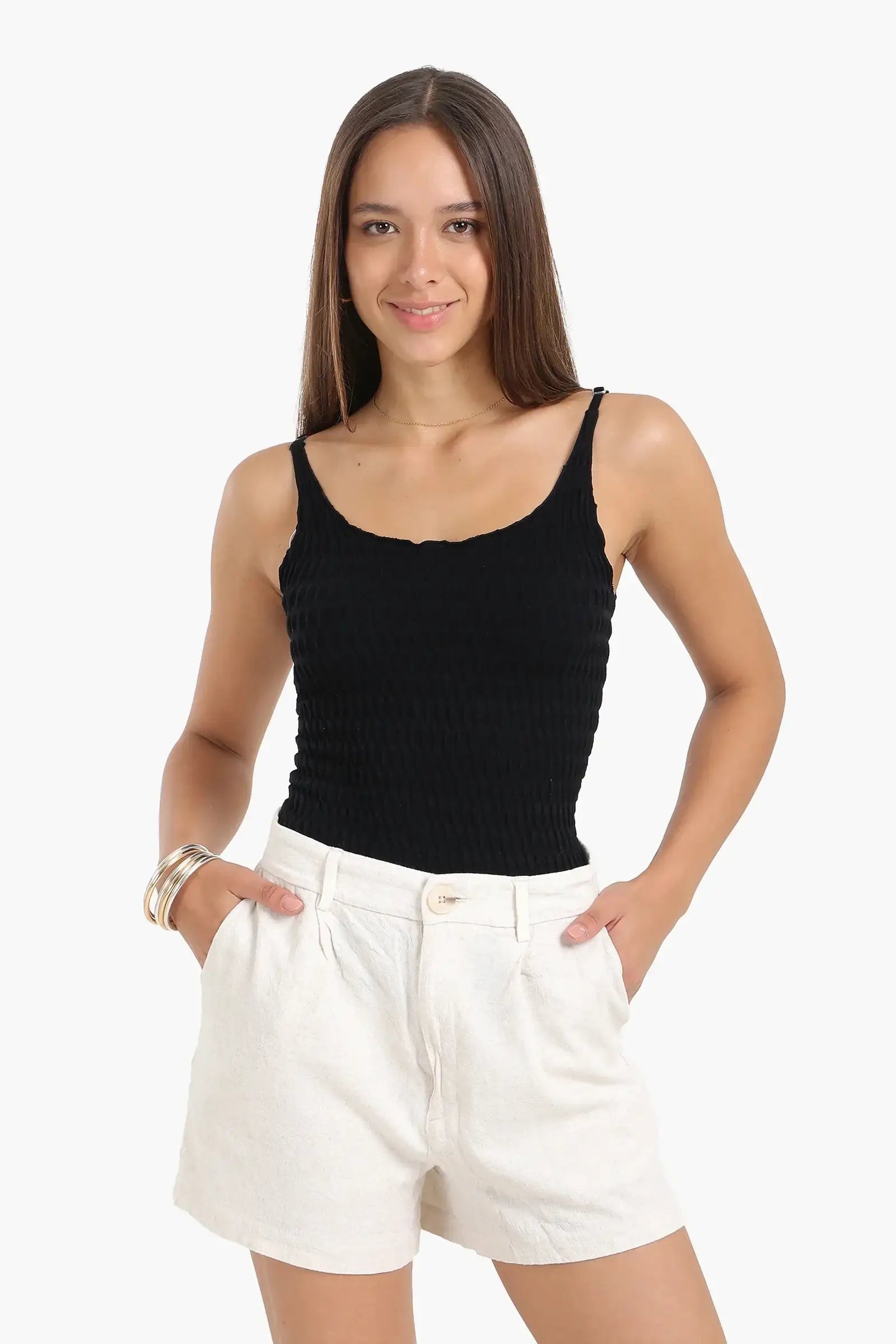 Seamless Microfiber Crinkled Top