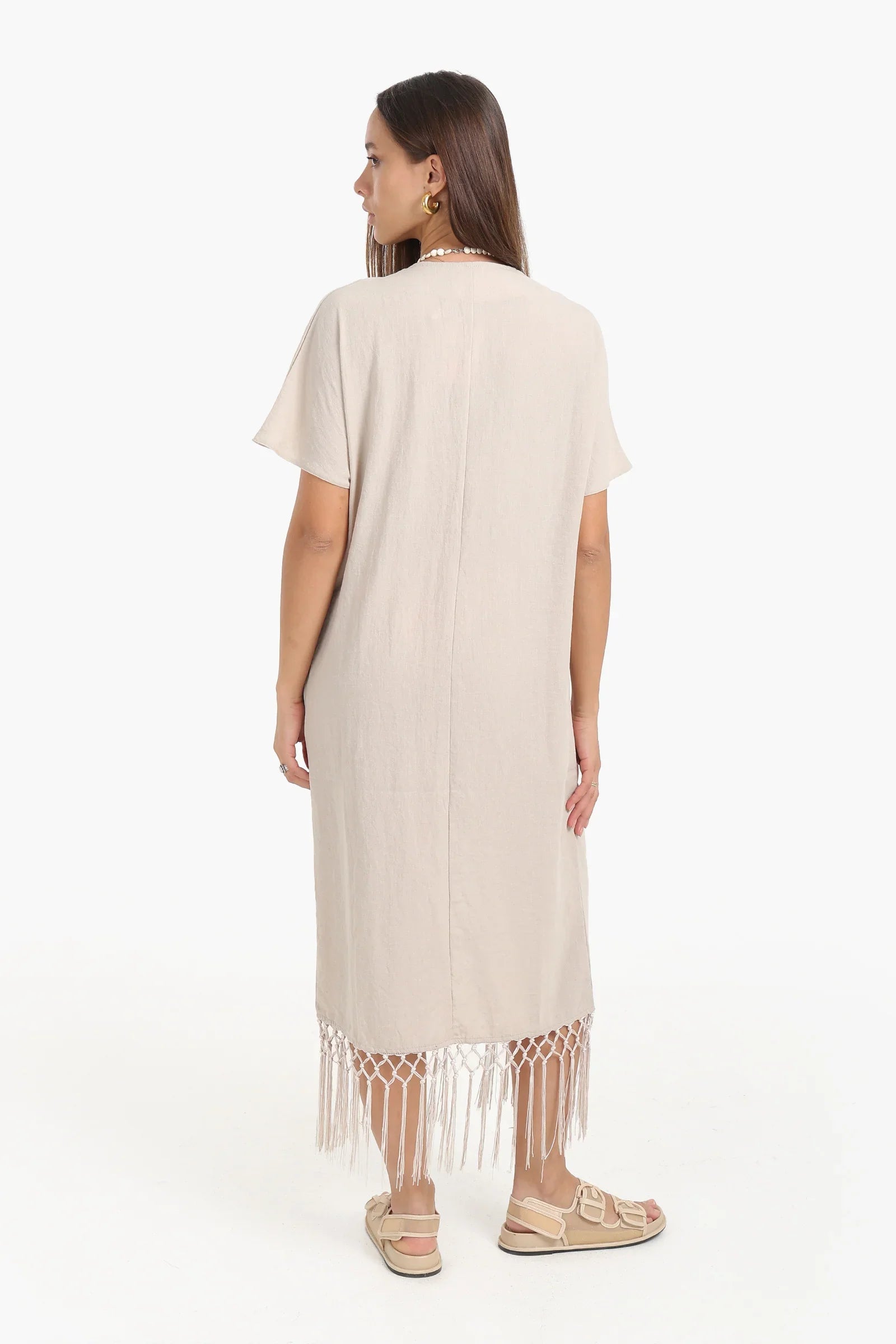 Dress with Fringes Detail