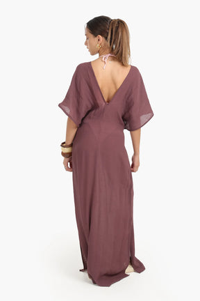 Deep V-Neckline Beach Dress
