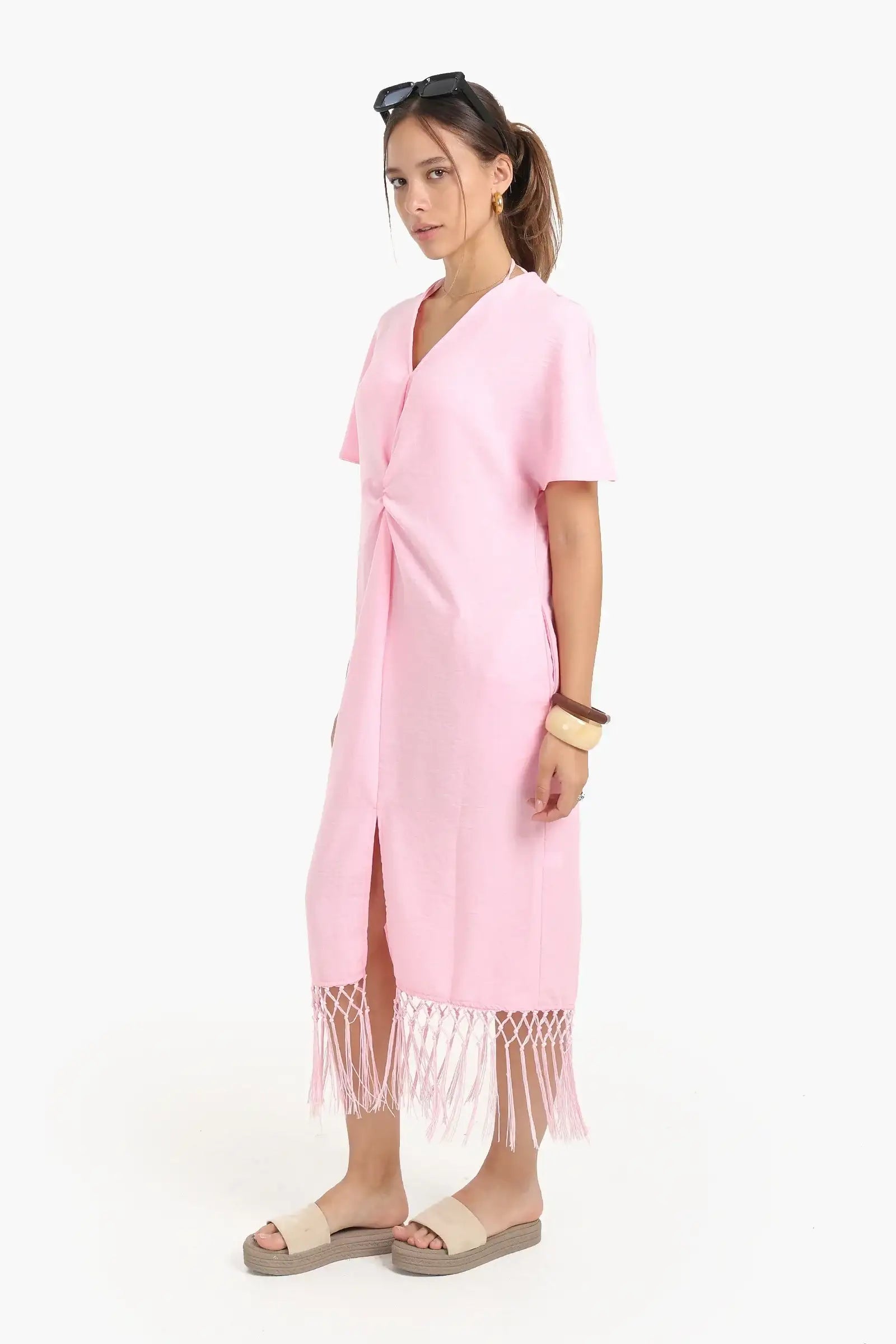 Dress with Fringes Detail