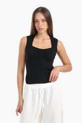 Sleeveless Cut Tank Top