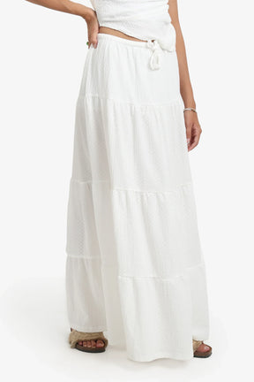 White Maxi Tiered Skirt