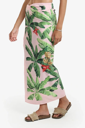 Leaves Print Beach Sarong Wrap