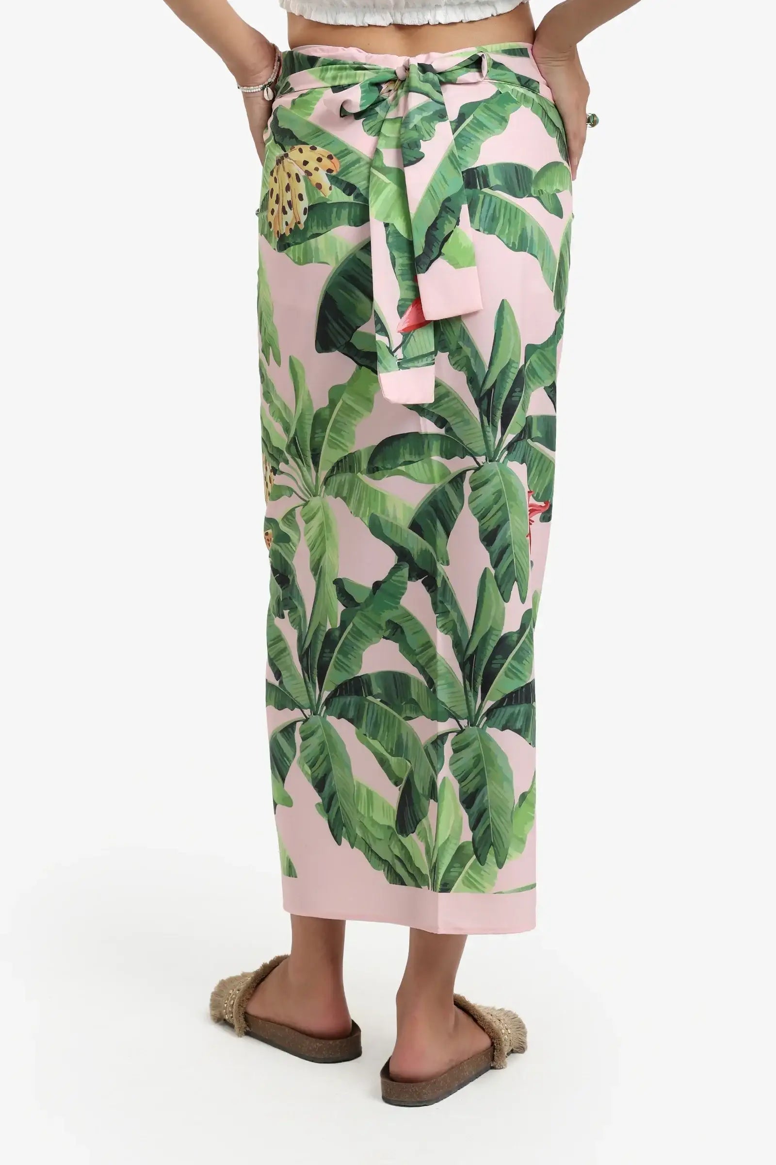 Leaves Print Beach Sarong Wrap