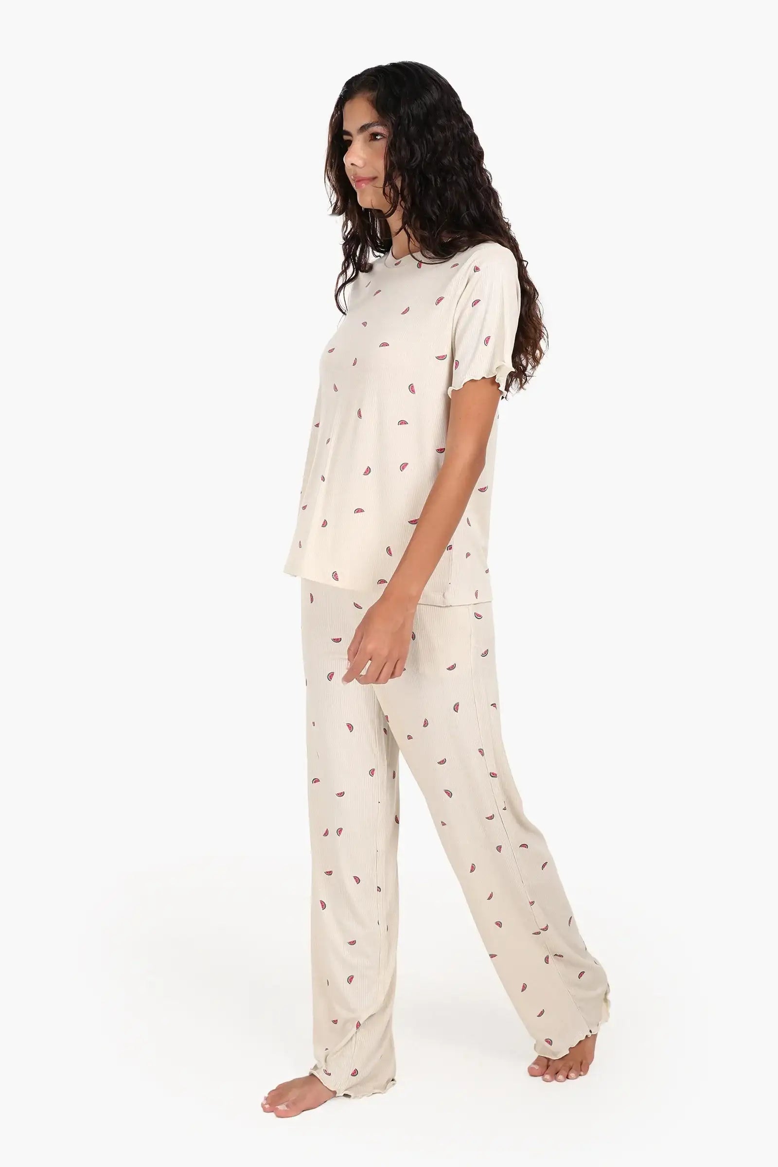 Watermelon Print Viscose Pyjama Set
